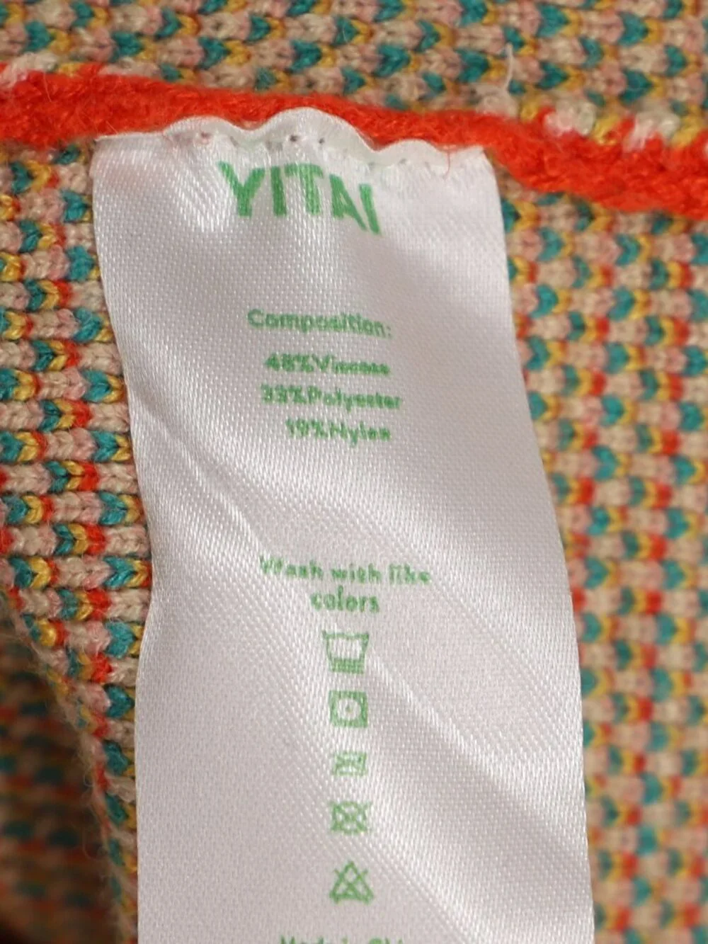 YITAI "New Wave" Men's Short Sleeve Button Down Retro Knit Cardigan Size L - Picture 5 of 6